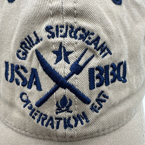 Grill Sargent USA BBQ Adjustable Tan Hat Cap - Picture 2 of 8